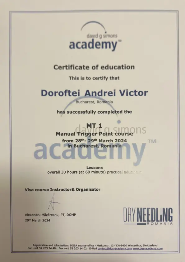 Certificare Dry Needling